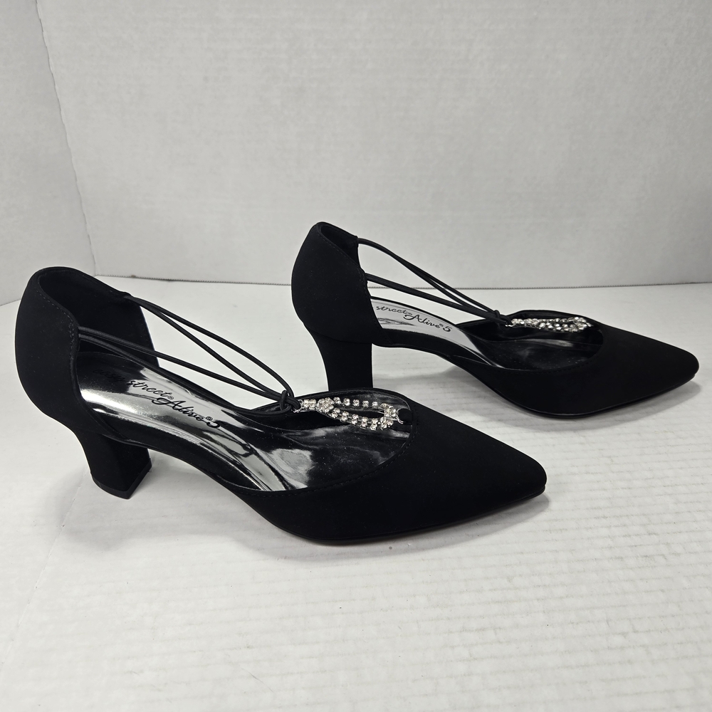 Easy Street Alive 5 Moonlight Heels Rhinestone Accents Women's Size 7 Extra Wide - Picture 4 of 14